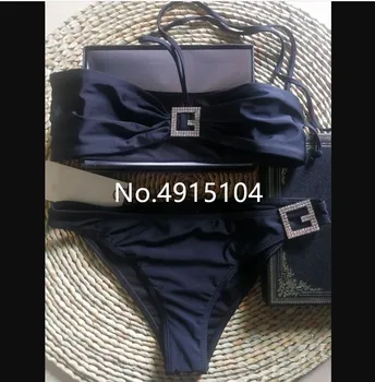 Nosorogovo Luksuzni Oblikovalec Dveh Kosov Bikini Komplet Seksi Biquini 2021 Blagovne Znamke Push Up Kopalke, Kopalne Obleke Brazilski Bikini Kopalke