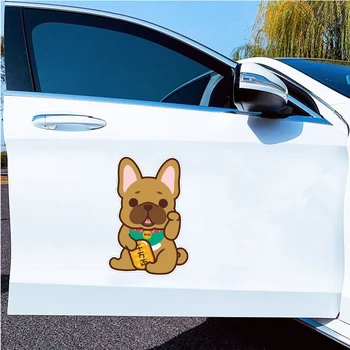 B0151 samolepilne Nalepke Srečo, francoski Buldog Pet Pes Srčkan Živali Avto Nalepke Nepremočljiva Auto Decors na Odbijač Zadaj Okno