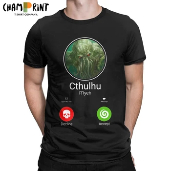 Men ' s Call Of Cthulhu Lovecraft Majica s kratkimi rokavi Bombaž Oblačila za Prosti čas Kratek Rokav, Okrogel Ovratnik Tees Plus Velikost T-Shirt