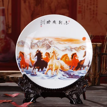 Novi Kitajski Slog Starodavne Lepote Keramični Okrasni Ploščo Dekoracijo Jed Ploščo Porcelana Plošča Set Poročno Darilo Paysage