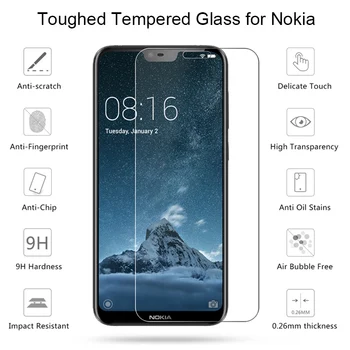 Prozorno Kaljeno Steklo za Nokia 7 Plus 8 9 Telefon Film Toughed Jasno, Zaščitna Screen Protector for Nokia 5 6 2017 4 3 2 1