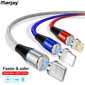 USB Magnetni Kabel za Polnjenje Za iPhone X XR 8 7 6 Polnilnik USB Tip C Micro Kabel Za Oneplus 6t Samsung S9 Polnilnih Kablov