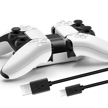 Dvojno Hiter Polnilec za PS5 Wireless Gaming Regulator Tipa C Stojalo za Polnjenje Dock Postajo za Sony PlayStation5 Palčko Gamepad