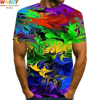 Psihedelični T-shirt Za Moške 3D Tiskanja Povzetek Majica Vzorec Vrh Grafični Ženske/Moški Fantje Teksturo Tees