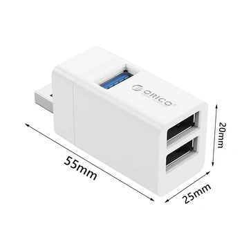 ORICO Mini 3 v 1 Zvezdišče USB Priklopa USB 3.0 Vmesnik 5V 0.5 Čep Design 3 Vrata Pogon Brezplačno Namestitev Načrta za Prenosni računalnik