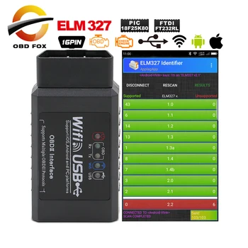 ELM327 Wifi USB Skener Pravi V2.1 FTDI + PIC18F25K80 OBDII Avto Diagnostiko Optičnega Android/IOS/PC OBD2 Vse Protokole scan