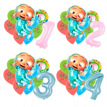 Cocomelon Balone z 32inch Tiffany Modra Številka Baloni Baby Happy Birthday Stranka Dekor Foir Otroci