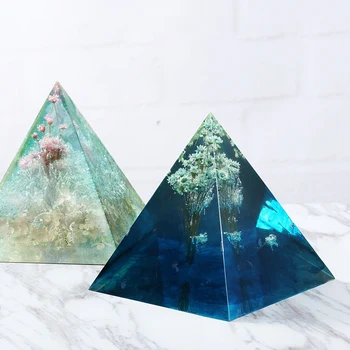 Super Piramida Silikonske Smole Plesni Epoksi Plesni Obrti Nakit Kristalno Plesni s Plastičnim Okvirjem 15 cm/6 Inch