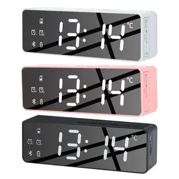 B119 Ogledalo Brezžični Bluetooth Zvočnik prinaša dobička Mini Alarm Ura LED Digitalna Ura Brezžični Globokotonec Predvajalnik Glasbe Tabela Ura