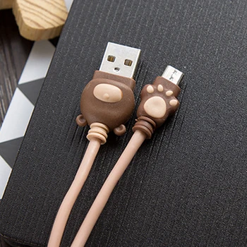 Za mikro USB C Srčkan risanka medved šapa podatkovni kabel za Android tip c mobilni telefon hitro kabel za polnjenje
