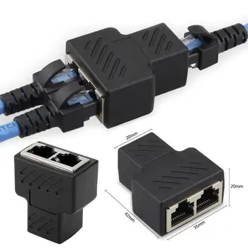 LAN Ethernet Kabel Adapter 1 Do 2 Način LAN RJ45 Extender Cepilec Za Internetno Povezavo Kabla 1 Vhod 2 Izhod Visoko Kakovost