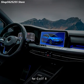 Za Volkswagen VW Golf 8 MK8 2020 2021 GPS Navigacijski Zaslon Kaljeno Steklo Membrano Proti Blue Ray Zaščitnik 10palčni 8.25 palčni