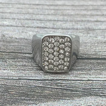 Preprost kristalno geometrijske kovinski obroč moda srebrne barve punk big nosorogovo prst prstan dodatki