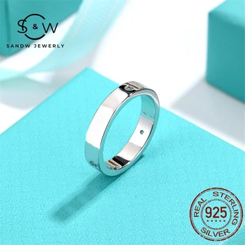 Za moške in Ženske Obroči 925 sterling srebrni poročni prstan prvotno preprosto moda Praznik, obletnico darilo