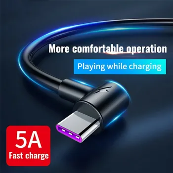 5A Tip C Kabel 3A Micro USB Hitro Polnjenje Za iPhone Mobilni Telefon Xiaomi Hitro Polnjenje USB Kabel za 90 Stopinj Polnilnik Žice Kabel