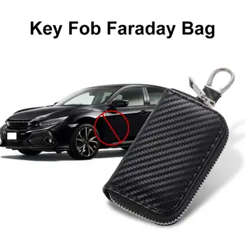 Premium Faraday Polje Zaščititi Vaš Ključ Fob RFID Signal Blokiranje Vrečko PU Usnje Anti-Theft Torbica Anti-Taksist Primeru Blocker