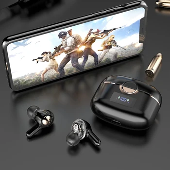 Brezžična tehnologija Bluetooth Čepkov S 4 Mikrofon HiFi Bas Stereo šumov Slušalke LED Zaslon za Šport Vodotesne Slušalke