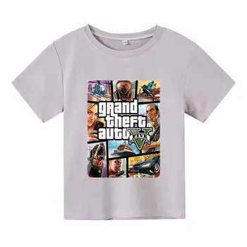 Grand Theft Auto Igro GTA 5 Fantovske obleke, Poletne Majice Kul Otroci TShirt Pisane Tiskanja Kratek rokav Tee Smešno dekle top