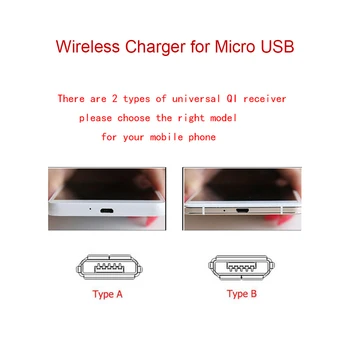 Qi Brezžično Polnjenje Kit Oddajnik Adapter za Polnilnik Sprejemnik Sprejemnik Pad Tuljavo Tip-C Micro USB polnilec za iPhone Xiaomi Huawei