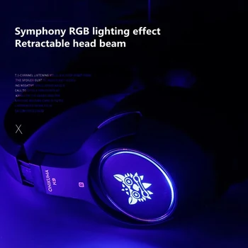Gaming Slušalke 3.5 mm, USB RGB Z Mikrofonom PC NonBluetooth Računalnik Slušalke Slušalke Zložljive Čepkov