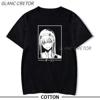 Draga V Franxx Anime T-Shirt Estetske Japonska T-Shirt Moški Priložnostne Majice S Kratkimi Rokavi Bombaža, Kratek Rokav Tees Ulične Tshirt