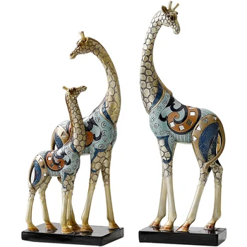 Nordijska Dekoracijo Doma Žirafa Ustvarjalne Kip Ročno Izdelane Umetnine Pisane Žirafa Živali Smolo Kip Darila Povzetek Doma Decore