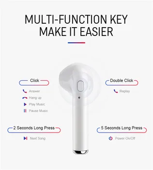 Brezžične Slušalke Bluetooth Slušalke Slušalke Slušalke Voznik Uho Brsti za vse pametne telefone 3D Glasbo, Šport Enotni Desno Uho