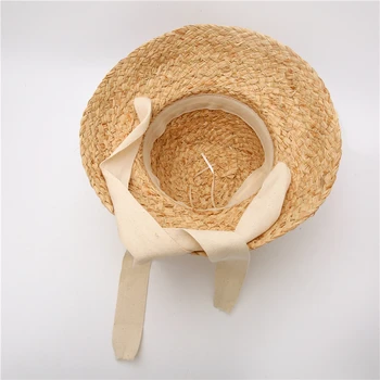 Nov Poletni klobuki za ženske Retro ravno povešene klobuk robna ročno izdelane rafija slamnik dame na prostem za zaščito pred soncem plaži slamnik