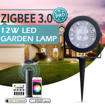 GLEDOPTO Smart ZigBee 3.0 12W RGBCCT Vrt Lučka Krajine Pot Svetlobe na Prostem Zatemniti Delo z Amazon Echo Plus SmartThings RF