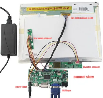 Komplet za LQ150X1LHS2 DVI Zaslon 1 svetilke LVDS Gonilnik Zaslona VGA Signal Controller board 15