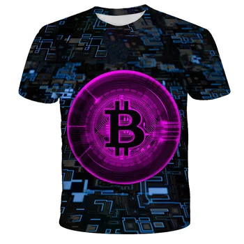 2021 otroci t-shirt trend 3D natisnjeni t-majice fantje dekleta modni kratek rokav BTC tshirts Bitcoin Otroka, t-shir DIY 4T-14T