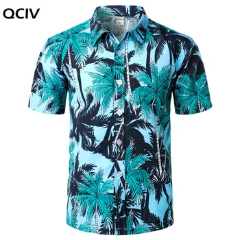 Palm Tree Natisnjeni Hawaiian Beach Majica za Moške Poletne Kratek Rokav 5XL Mens Majice Počitnice Počitnice Obleka, Srajca