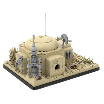 BuildMOC Star Film figuric Owen Lars je Doma v Tatooine Mestni Hiši Model gradnikov Arhitekture Igrače Otrok Darilo