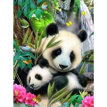 DIY 5D Diamond Slikarstvo Živali Panda Cross stitch Kit Polno Diamond Vezenje Mozaik Sliko Okrasnih Zidana Dekor Darilo