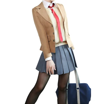 Anime Sakurajima Mai Cosplay Kostum Lasuljo Seishun Buta Yarou Serije Ženske Šolskih Uniformah Halloween High School Girls Party Obleke