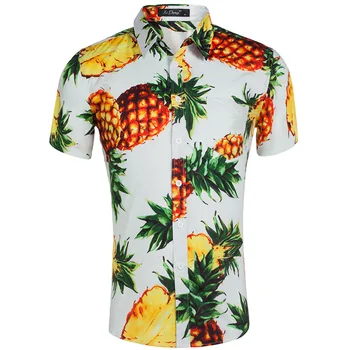 2021 Poletje Modni Moški Print Majica Beach Party Prosti Čas Moških Havajske Majice Kratek Rokav Obleka