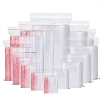 100 KOZARCEV Zaprti Vrečko Belega Zapira prozorne Plastike za Shranjevanje Samolepilni Pregleden Debele Ziplock Shranjevanje Živil Zip Paketov