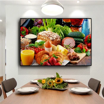 Zelenjava, Kruh, Sadje, v Kuhinji Platno Slikarstvo Cuadros Restavracija Plakate in grafike Doma Wall Art Hrane, Slike dnevne Sobe