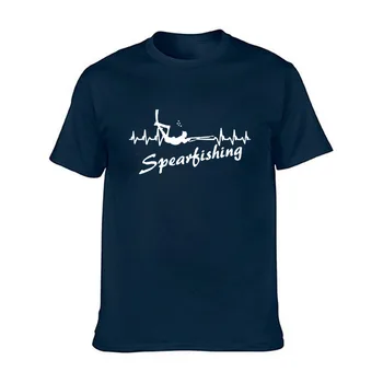 Spearfishing Srčni Utrip T Shirt Potapljač Kopje Fishinger T-Shirt Bombaža Moške Oblačila Moški Kratek Rokav T Shirt Camisetas
