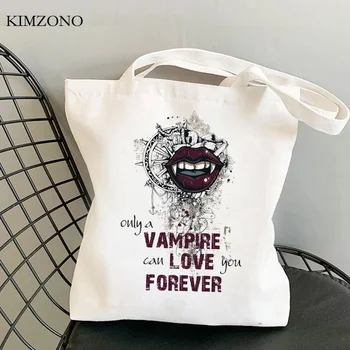 Vampir Dnevniki nakupovalno vrečko platno varovanec bolsa torbici recikliranje vrečko bolsas de tela vrečko trgovski neto po meri