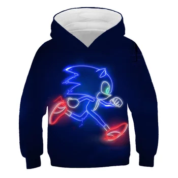3D Tiskanje Sonic Otroci Hoodies Moda za Prosti čas Dolg Rokav Jopice Pomlad Jesen Udobno Priložnostne Fant Gils Oblačila 4-14T