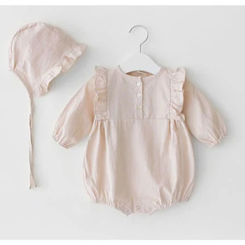 2020 Pomlad Baby Bodysuit Metulj Ramenih Dolgo Oplaščeni Uniforme Klobuk Dekleta Vrečke Prdcev Oblačila Rojstni Baby Bodysuits