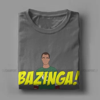 Sheldon Bazinga Tee Shirt Teorija Velikega Poka Majica s kratkimi rokavi Moški Čistega Bombaža Moda za Moške Majice Kratek Rokav Obleka Natisnjen