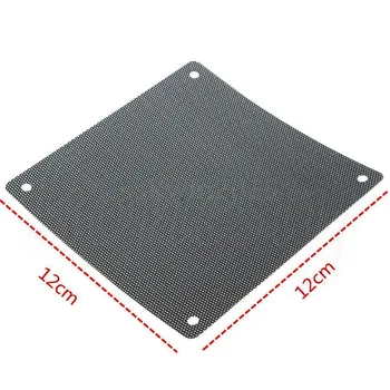 5PCS/veliko 120mm Cuttable Črno PVC, PC Fan Prahu Filter za prah Case Računalnik Očesa
