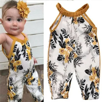 Moda Poletje Malčka Otrok Baby Girl Obleke Romper Dojenčka Jumpsuit Obleko Nastavite Sunsuit Playsuit