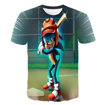 Sonic modni T-shirt, fantje in dekleta, osebno risanka T-shirt, otroška animacija za otroke kratek rokav priložnostne T-shirt