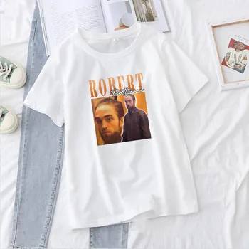 Harajuku T-shirt, Robert Pattinson, ki Stoji Meme Majica s kratkimi rokavi Ženske Bele Graphic Tee Vrhovi Rob Tshirts Kratka Sleeved Moda Tshirt