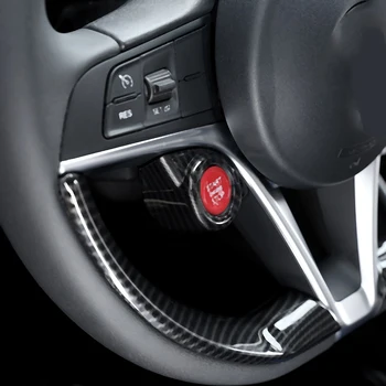 Ogljikovih Vlaken Slog Za Alfa Romeo Giulia Stelvio 2017 Abs Mat Chrome Notranje Zadeve Zagon Motorja Stop Kritje Trim Avto Dodatki