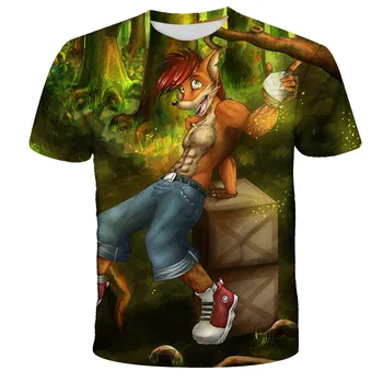 Novo Bandicoot 3D Crash Baby T-shirt Fantje in Dekleta Risanka Graphic T-Shirt Oblačila 2020 Poletje Vrhovi Majica s kratkimi rokavi Otroci