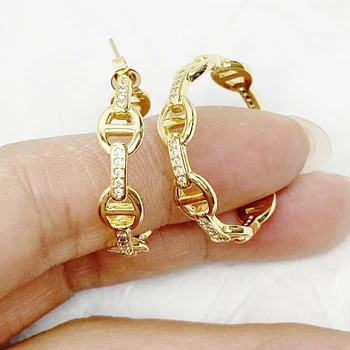 5 Par Cirkon Hoop uhani Spusti uhani za ženske Zlato nakit Modni Obroč uhani Darilo za ženske, nakit 51405